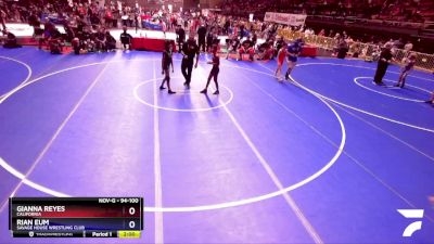 94-100 lbs Semifinal - Gianna Reyes, California vs Rian Eum, Savage House Wrestling Club