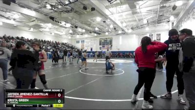 130 lbs Champ. Round 2 - Krista Green, El Rancho vs Jayden Jimenez-Santillan, Steele Canyon