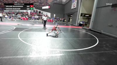 90 lbs Cons. Round 5 - Brooks Buschor, Lancaster Wrestling Club vs William Maciejewski, Oconto Falls/Abrams Youth Wrestling
