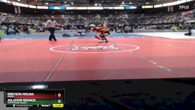 120 lbs Cons. Round 5 - Solomon Resnick, Capistrano Valley vs Greyson Molina, Minico