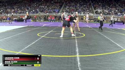 D3-215 lbs Quarterfinal - Eddie Olson, Richmond HS vs Jackson Cook, Whitehall HS