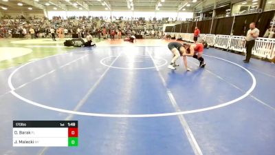 170 lbs Round Of 128 - Omer Barak, FL vs Jayden Malecki, NY