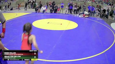 60 lbs Cons. Round 3 - Braelynn Billow, Lebanon Mat Club vs Eden Dillon, Illinois Valley Youth Wrestlin