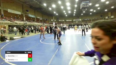 116 lbs 5th Place - Jaxon Sanchez, Scottsbluff WC vs Xzavier Romero, Pueblo West Storm