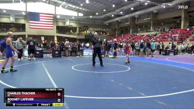 114 lbs Quarterfinal - Charles Thacher, KS vs Rooney LaFever, OK