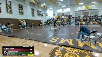 120 lbs Semifinal - Callen Schubert, Cody Middle School vs Chase Allen, Rocky Mountain Middle School