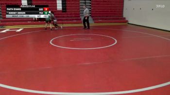 132 lbs Cons. Round 2 - Kinsey Derzis, Pelham vs Faith Evans, Gardendale Hs