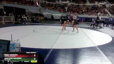 114 lbs Cons. Round 2 - Addyson Navarro, Gila Ridge vs Rhea Lechuga, Arizona Lutheran