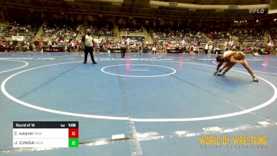 100 lbs Round Of 16 - Camden Weaver, Moen Wrestling Academy vs JEREMIAH ZUNIGA, Socal Grappling Club