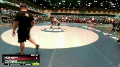 102-113 lbs Round 2 - Wyatt Rowe, Spanish Springs Wrestling Club vs Micah Wright, Gold Rush Reno