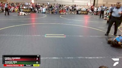 49 lbs Quarterfinals (8 Team) - Thomas Reis, Team Gotcha vs Camila Ramirez, Ares Black