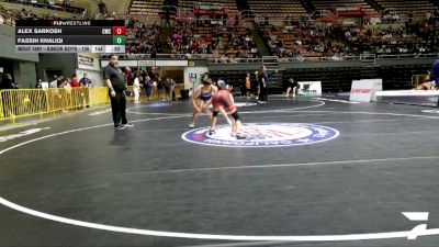 Junior Boys - 126 lbs Cons. Round 2 - Alex Sarkosh, Cardinal Wrestling Club vs Fassih Khaliqi