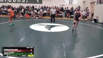 132 lbs Champ. Round 1 - Noah Dixon, Grissom Hs vs Charlie Billings, Westminster Christian Academy