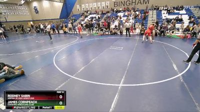 210 lbs 1st Place Match - Rodney Sabin, Uintah Jr High Wrestling vs James Cornpeach, Cougars Wrestling Club