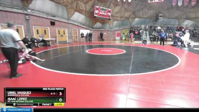 197 lbs 3rd Place Match - Uriel Vasquez, Bakersfield College vs Isaac Lopez, Mt. San Antonio College