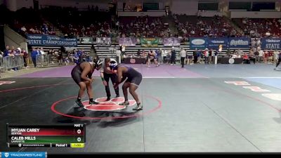 D 1 285 lbs Cons. Round 4 - Caleb Mills, Lafayette vs Myuan Carey, Benton