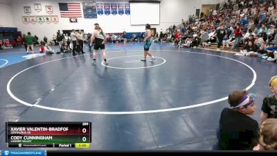 285 lbs Semifinal - Xavier Valentin-Bradford, Centaurus Hs vs Cody Cunningham, Lander Valley