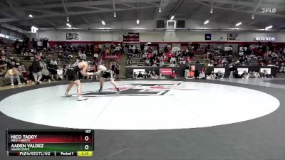 157 lbs Semifinal - Aaden Valdez, Adams State vs Nico Taddy, West Liberty