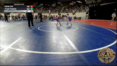 64 lbs Quarterfinal - Bodie Cox, Smith Wrestling Academy vs Tyler Thomas, Choctaw Ironman Youth Wrestling