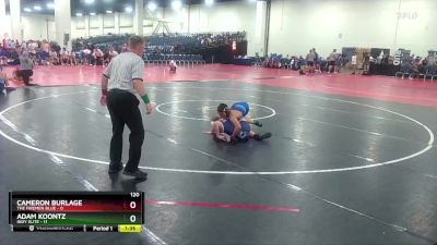 120 lbs Round 2 (6 Team) - Cameron Burlage, The Firemen Blue vs Adam Koontz, Indy Elite