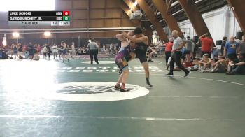 160 lbs 7th Place - Luke Scholz, Cranford/rhino vs David Burchett Jr., Black Fox