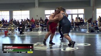 285 lbs Cons. Round 1 - Kyler Bills, Trine University vs Joe Shoup, Ohio Wesleyan University