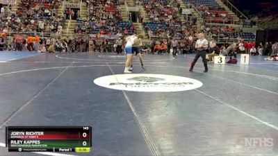 145 lbs Cons. Round 2 - Joryn Richter, Bismarck St Mary`s vs Riley Kappes, Breckenridge/Wahpeton