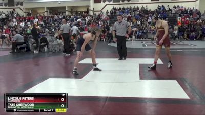 144 lbs Cons. Round 1 - Tate Sherwood, Burlington Notre Dame vs Lincoln Peters, Harrisburg