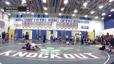 118 lbs Semifinal - Melissa Gallo, Gladiator WC vs Camdyn Elliott, Well Trained