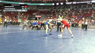 2A-165 lbs Quarterfinal - Ryker Dengler, West Liberty vs Degan Miller, Greene County