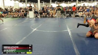 100 lbs Round 2 (6 Team) - Kayne Burkett, Mat Warriors Red vs Herman Littleton, Xtreme Team White