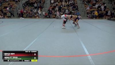 110 lbs Quarterfinal - Bryce Siem, MN Elite vs Berkley Dean, Lake Mills Youth Wrestling