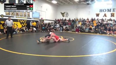 215 lbs Quarterfinal - Luke Lansing, Springville vs Henry Wiley, South Winneshiek