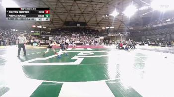 Boys 3A 126 lbs Champ. Round 2 - Adonai Garza, Kent Meridian vs Ashton Shepard, Cheney