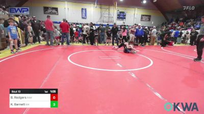 110 lbs Quarterfinal - Bryce Rodgers, Raw Wrestling Club vs Kamden Barnett, Bristow Wrestling