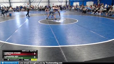 Elite 157 lbs Cons. Round 3 - Christian Stanek, Iowa State vs Latravion Agu, Iowa Lakes Community College