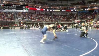 3A-113 lbs 3rd Place Match - Weston Porter, Lewis Central vs Jack Wallukait, Dowling Catholic