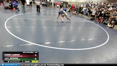 120 lbs Cons. Round 3 - Sydney Cannon, Mt. Zion Kids Wrestling Club vs Coty Sessions, Lions Wrestling Academy