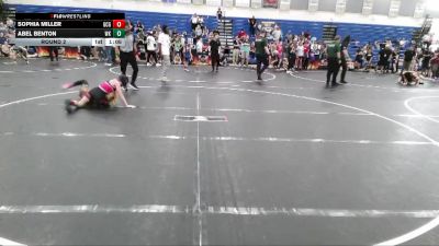 85 lbs Round 2 - Abel Benton, White Knoll vs Sophia Miller, Goose Creek Gators