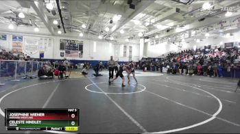 140 lbs Champ. Round 2 - Josephine Wiener, Harvard Westlake vs Celeste Hindley, Buena