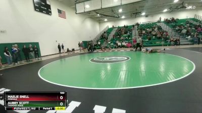 100 lbs Cons. Round 3 - Aubry Scott, Thunder Ridge vs Maelie Snell, Pinedale