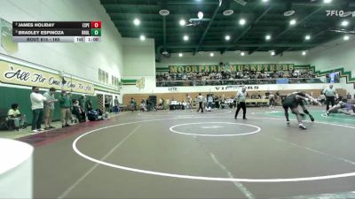 165 lbs Semifinal - Bradley Espinoza, Brea Olinda vs James Holiday, Esperanza