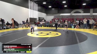 55 lbs Placement Matches (8 Team) - Waylon Sams, Patriots Wrestling Club vs Suncer Dickman, Legacy Red