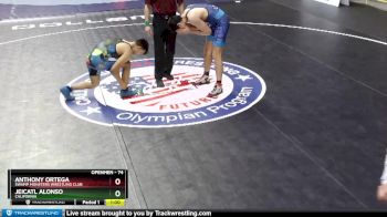 74 lbs Cons. Semi - Jeicatl Alonso, California vs Anthony Ortega, Swamp Monsters Wrestling Club