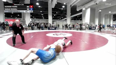 65 lbs Cons. Round 4 - Jackson Young, New Jersey vs Sabian Russell, Hawks Wrestling Club