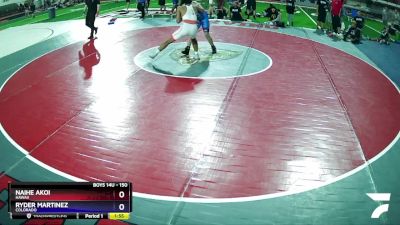 150 lbs Quarterfinal - Naihe Akoi, Hawaii vs Ryder Martinez, Colorado