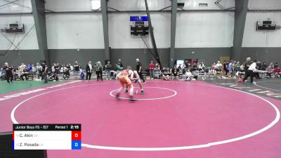Junior Boys FS - 157 lbs Cons. Round 2 - Cole Akin, CA vs Zachary Posada, CA