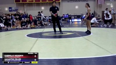 109 lbs Semifinal - Samantha Miller, University Of Mount Olive vs Gabrielle Medeiros, Campbellsville University