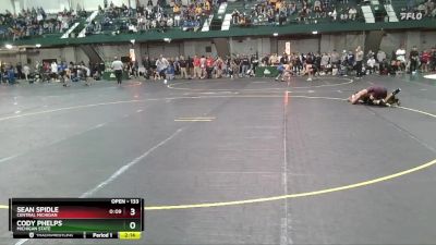 133 lbs Quarterfinal - Cody Phelps, Michigan State vs Sean Spidle, Central Michigan