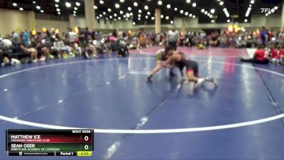 138 lbs Cons. Round 2 - Sean Oser, Wrestling Academy Of Louisiana vs Matthew Ice, Crusader Wrestling Club